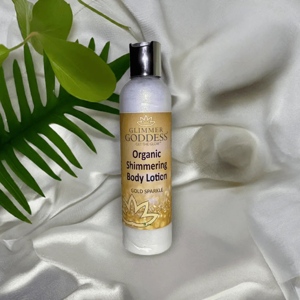 ORGANIC SHIMMER BODY LOTION: GLOW WITH NATURAL RADIANCE! - body, enhance, glimmer, glow, goddess, lotion, natural, organic, radiant, shimmer, skin, sparkle , MayasBeautyPalace , www.mayasbeautypalace.com , Beauty & Skincare