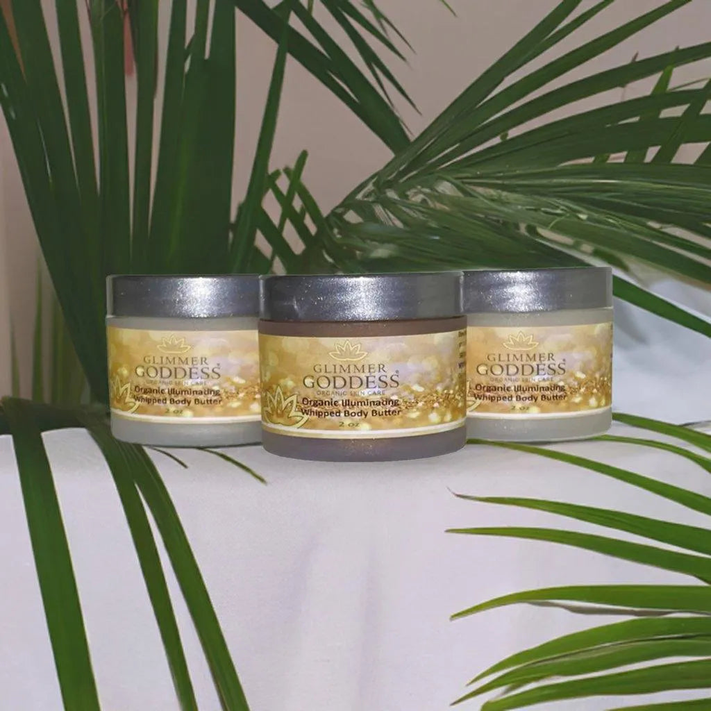 ORGANIC SHIMMERING WHIPPED BODY BUTTER TRIO: GLOW NATURALLY! - body, glow, glowing, hydration, moisturizer, natural, radiant, shimmering, skin , MayasBeautyPalace , www.mayasbeautypalace.com , Beauty & Skincare