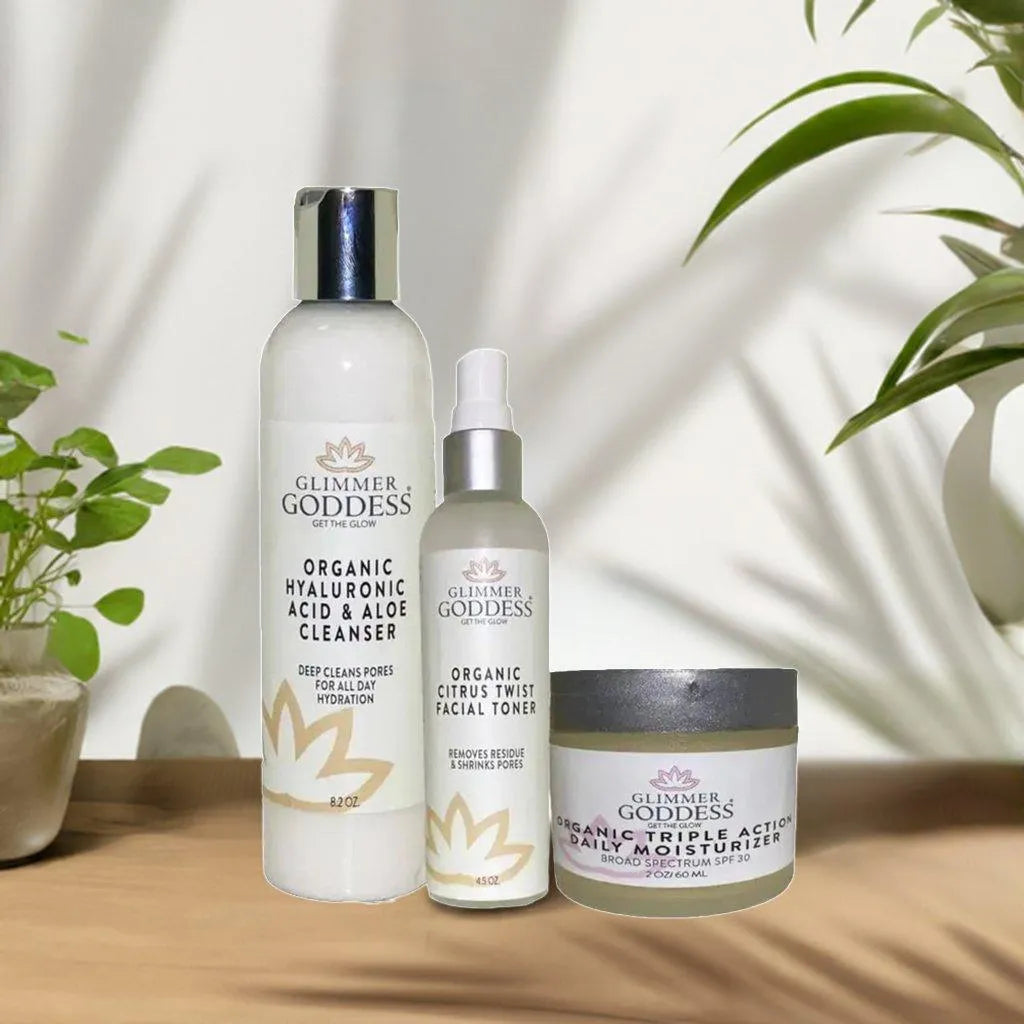 ORGANIC 3 STEP ANTI-AGING SKIN CARE KIT - CLEANSE, TONE, HYDRATE - aging, anti, cleanse, moisturize, natural, radiant, skin, tone, with, youthful , MayasBeautyPalace , www.mayasbeautypalace.com , Beauty & Skincare