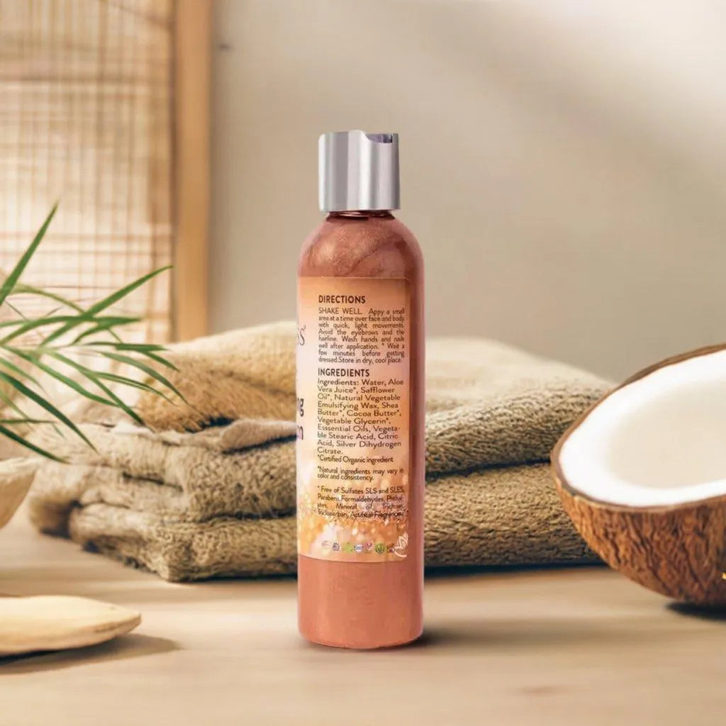 ORGANIC BRONZE SHIMMER BODY LOTION: ACHIEVE RADIANT, SUN-KISSED SKIN! - bronze, glow, lotion, Luxurious Skin Hydration, Moisture, Moisturizing Body Treatment, natural, Organic, Organic Beauty Essential, skin, Skin Glow, Travel Size , MayasBeautyPalace , www.mayasbeautypalace.com , Beauty & Skincare