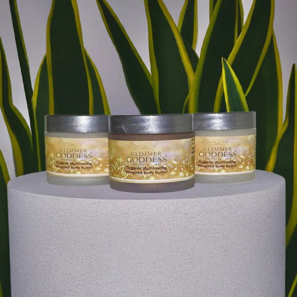ORGANIC SHIMMERING WHIPPED BODY BUTTER TRIO: GLOW NATURALLY! - body, glow, glowing, hydration, moisturizer, natural, radiant, shimmering, skin , MayasBeautyPalace , www.mayasbeautypalace.com , Beauty & Skincare