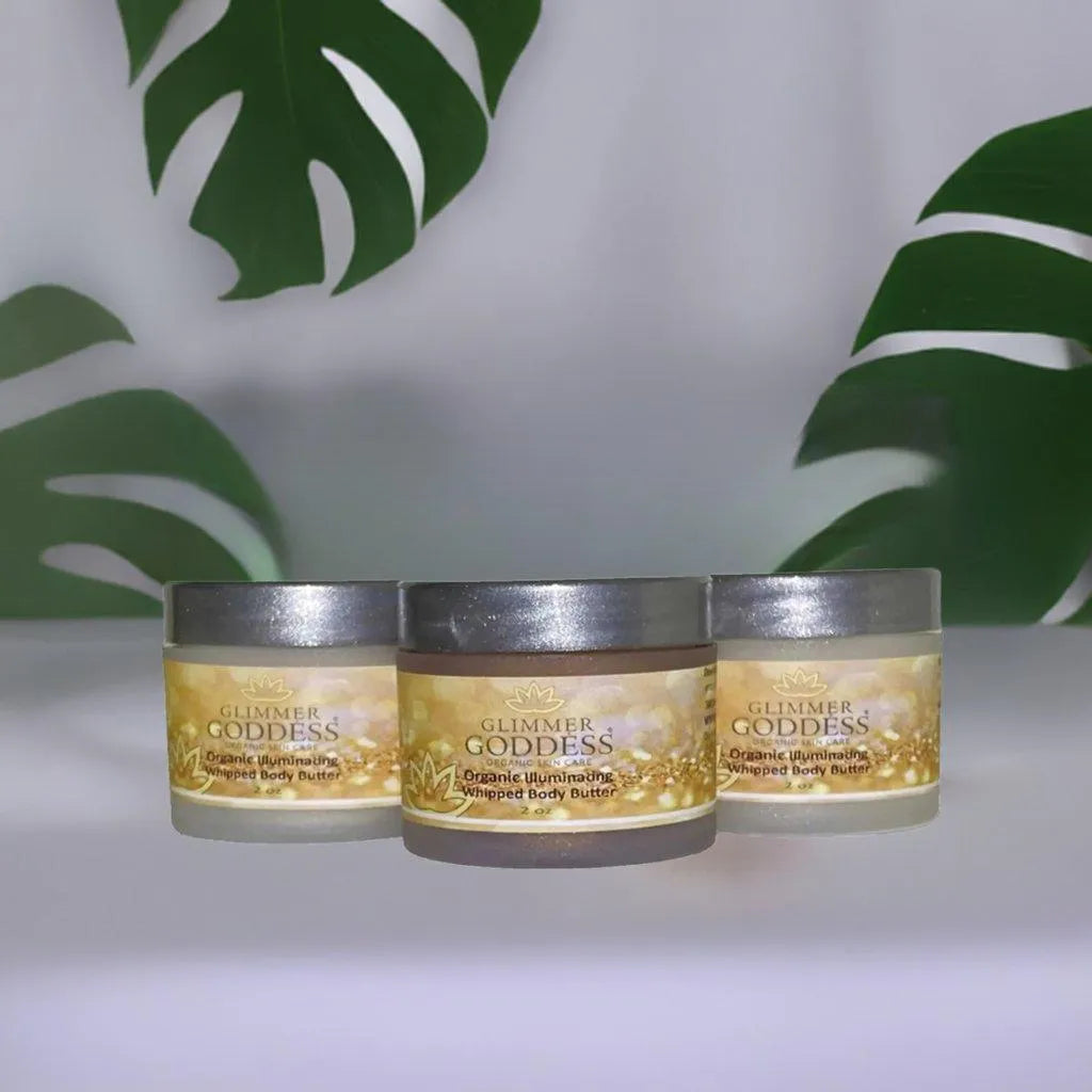 ORGANIC SHIMMERING WHIPPED BODY BUTTER TRIO: GLOW NATURALLY! - body, glow, glowing, hydration, moisturizer, natural, radiant, shimmering, skin , MayasBeautyPalace , www.mayasbeautypalace.com , Beauty & Skincare