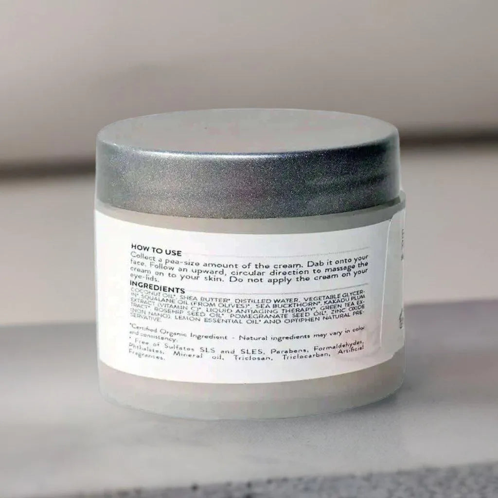 ORGANIC VITAMIN C FACE CREAM REEF-SAFE SPF 30 - BRIGHTENS AND TIGHTENS SKIN - Brightening, cream, daily, face, Face Cream, natural, Organic, protect, protection, skin, Skincare, Tightening, vitamin, Vitamin C , MayasBeautyPalace , www.mayasbeautypalace.com , Skincare