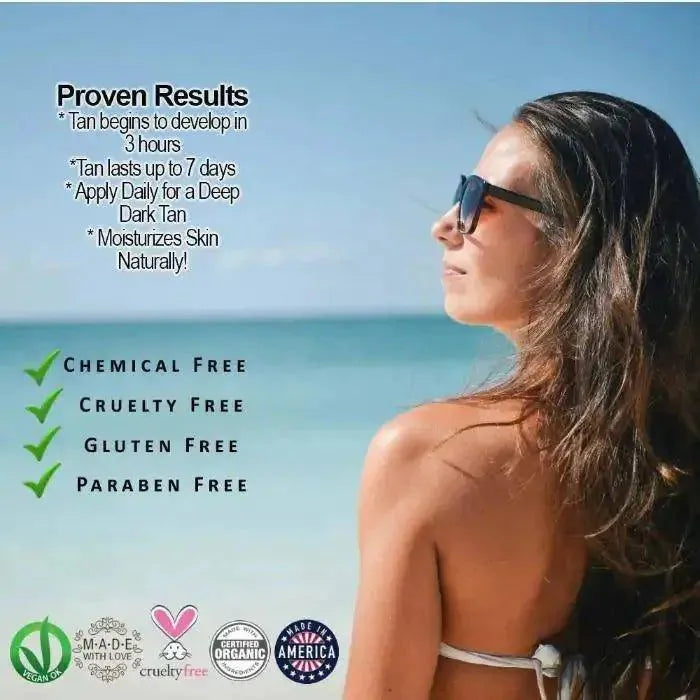 ORGANIC DHA FREE SELF TANNER : ACHIEVE A NATURAL, SUN-KISSED GLOW! - glow, kissed, natural, organic, skin, sunless, tanner , MayasBeautyPalace , www.mayasbeautypalace.com , Beauty & Skincare